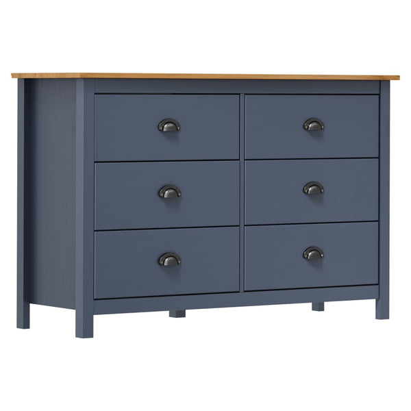 Graue Kommode Hill Valerina 125x40x80cm (Kiefer)
