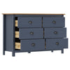 Graue Kommode Hill Valerina 125x40x80cm (Kiefer)
