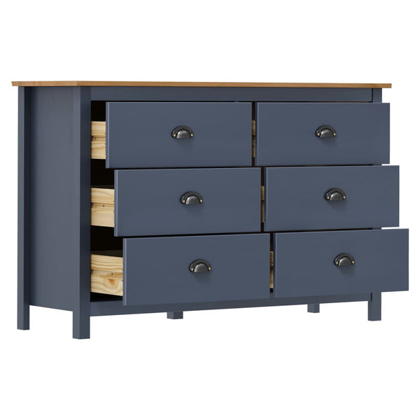 Graue Kommode Hill Valerina 125x40x80cm (Kiefer)