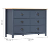Graue Kommode Hill Valerina 125x40x80cm (Kiefer)