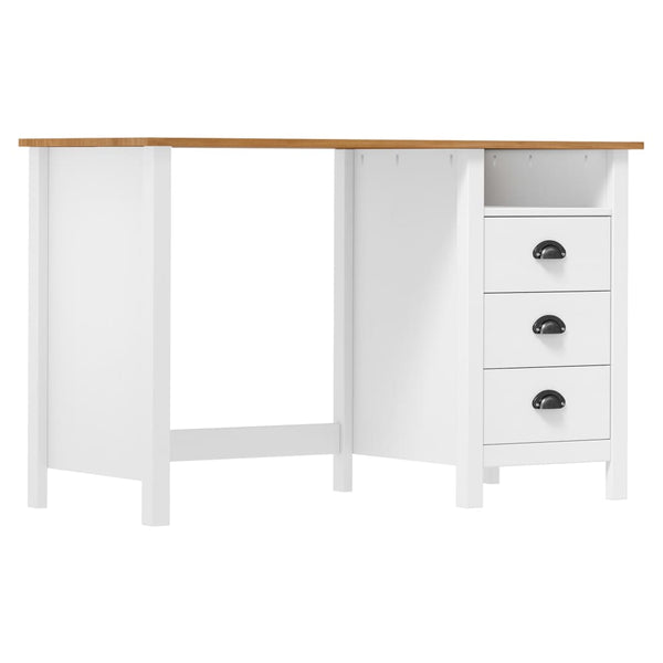 Massiver Kiefernschreibtisch, 120x50x74cm, Georgine, 3 Schubladen