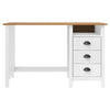 Massiver Kiefernschreibtisch, 120x50x74cm, Georgine, 3 Schubladen