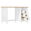 Massiver Kiefernschreibtisch, 120x50x74cm, Georgine, 3 Schubladen