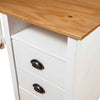 Massiver Kiefernschreibtisch, 120x50x74cm, Georgine, 3 Schubladen