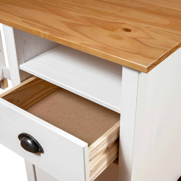 Massiver Kiefernschreibtisch, 120x50x74cm, Georgine, 3 Schubladen