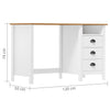 Massiver Kiefernschreibtisch, 120x50x74cm, Georgine, 3 Schubladen