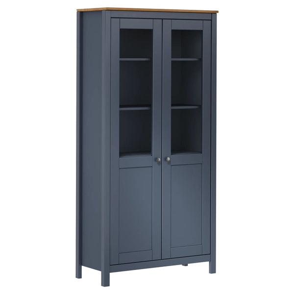 Graue Vitrine Hill Berkley 85x37x170,5cm (Kiefer)