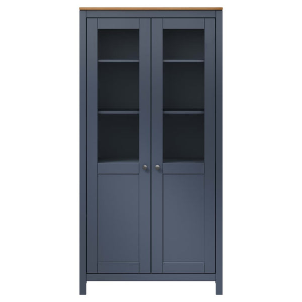 Graue Vitrine Hill Berkley 85x37x170,5cm (Kiefer)