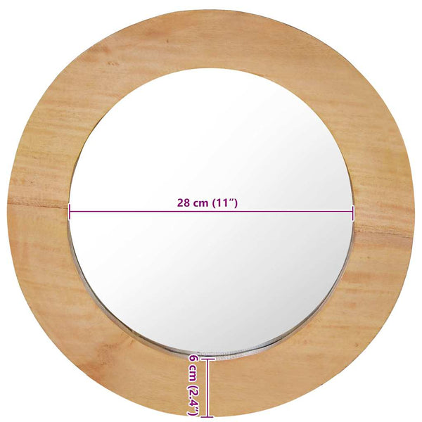 Teak-Wandspiegel Fotino 40cm (rund)