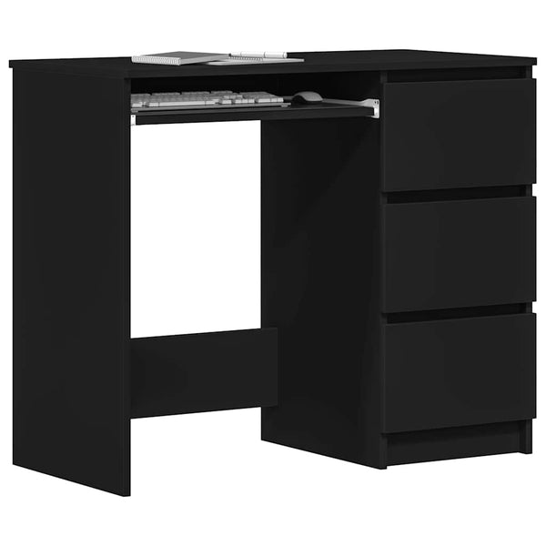 Schwarzer Schreibtisch Lupui 90x45x76cm (Holz)