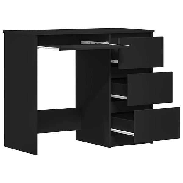 Schwarzer Schreibtisch Lupui 90x45x76cm (Holz)