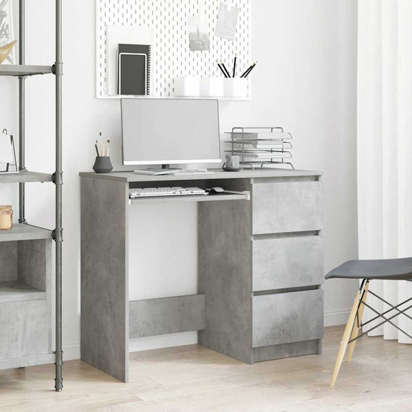 Betongrauer Schreibtisch Lupui 90x45x76cm (Holz)