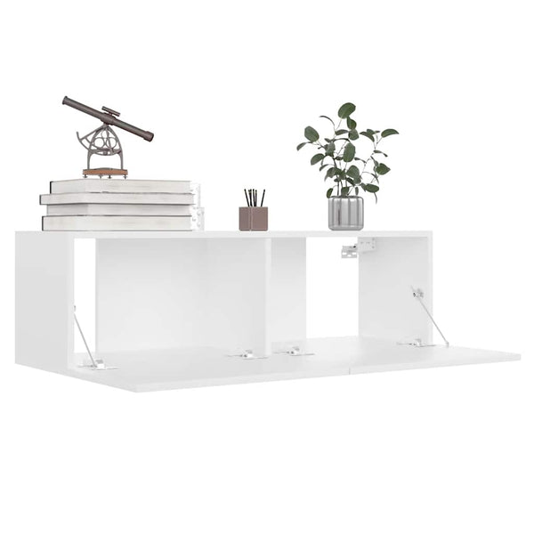 Weißes TV-Lowboard Jayde 100x30x30cm (Holz)