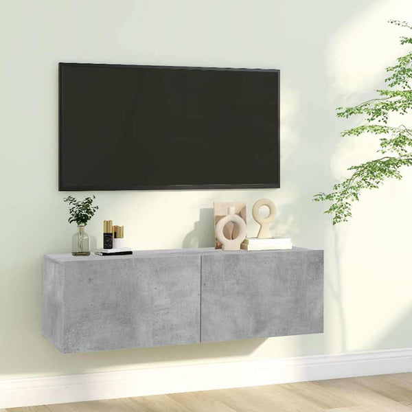Betongraues TV-Board Jayde 100x30x30cm (Holz)