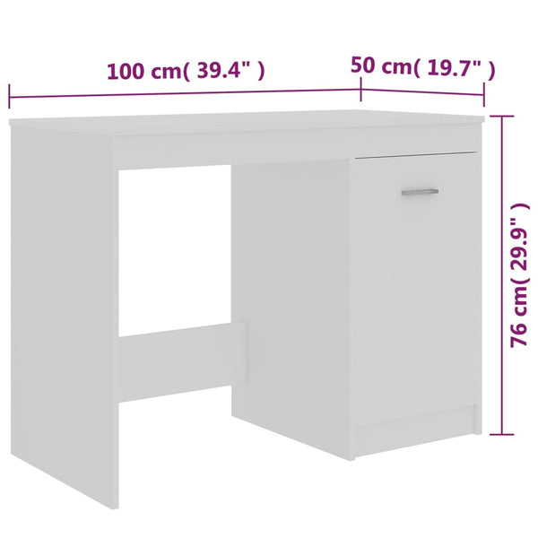 Weißer Schreibtisch Bello 100x50x76cm (Holz)
