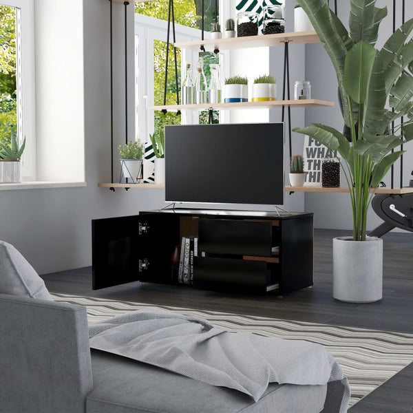 Schwarzes TV-Möbel Gloria 80x34x36cm (Holz)