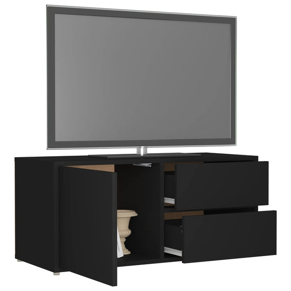 Schwarzes TV-Möbel Gloria 80x34x36cm (Holz)