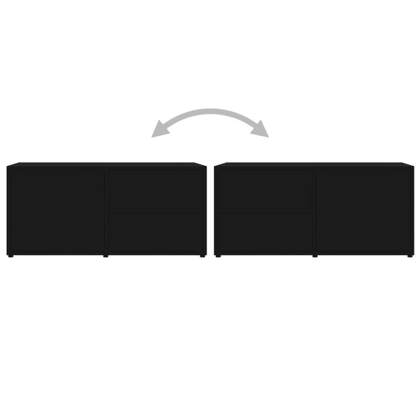 Schwarzes TV-Möbel Gloria 80x34x36cm (Holz)