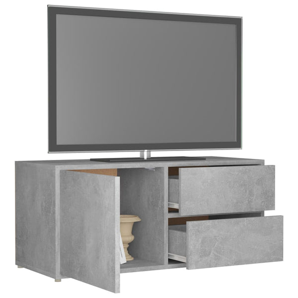 TV-Tisch Glorian, Betongrau 80x34x36cm (Holz)