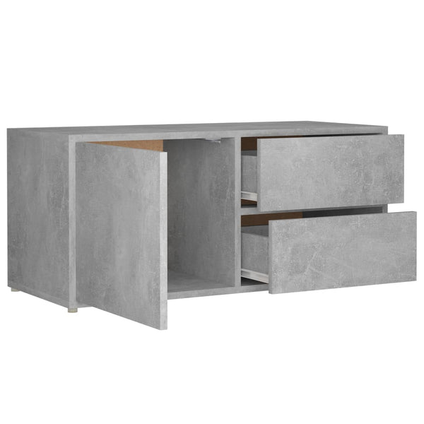 TV-Tisch Glorian, Betongrau 80x34x36cm (Holz)