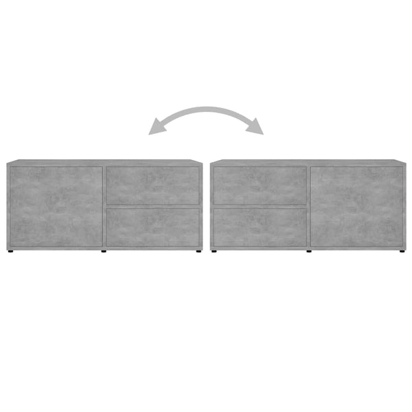 TV-Tisch Glorian, Betongrau 80x34x36cm (Holz)