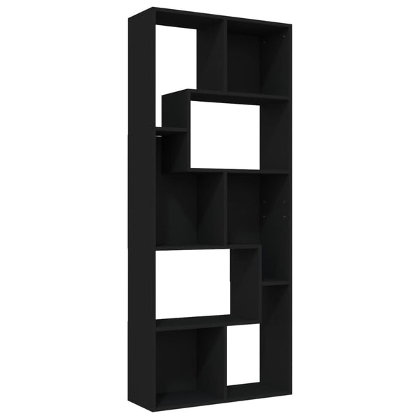 Schwarzes Bücherregal Ilda 67x24x161cm (Holz)