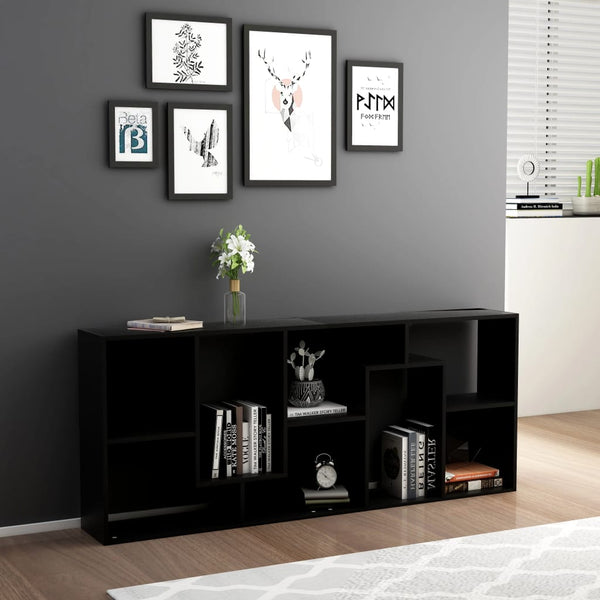 Schwarzes Bücherregal Ilda 67x24x161cm (Holz)