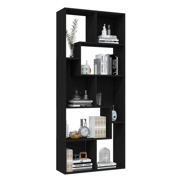 Schwarzes Bücherregal Ilda 67x24x161cm (Holz)