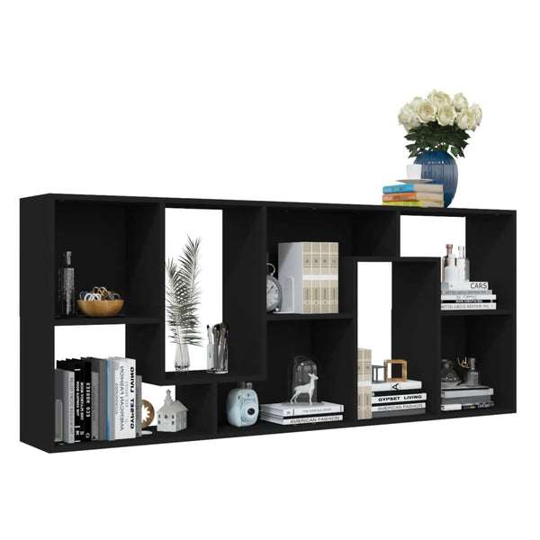 Schwarzes Bücherregal Ilda 67x24x161cm (Holz)