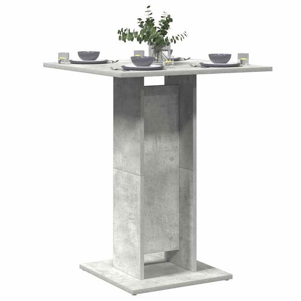 Betongrauer Bistrotisch Panahi 60x60x75cm (Holz)