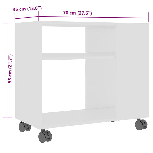 Weißer Beistelltisch Veronita 70x35x55cm (Holz)