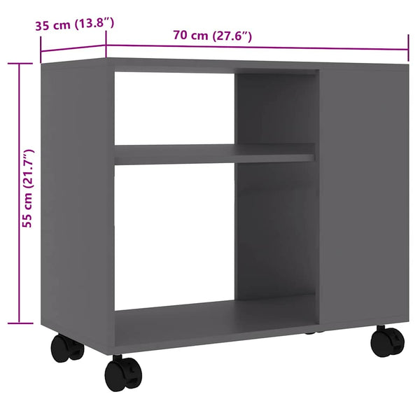Veronita grauer Beistelltisch, Maße 70x35x55cm (Holz)