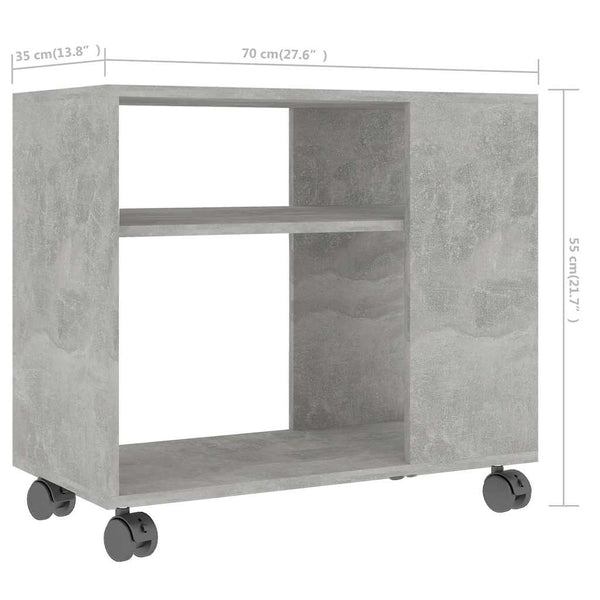 Betongrauer Beistelltisch Veronita 70x35x55cm (Holz)