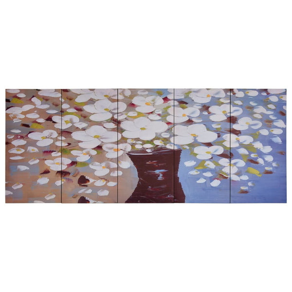Monivärinen kanvaasitaulusarja kukat ruukussa Gherghica 150x60cm