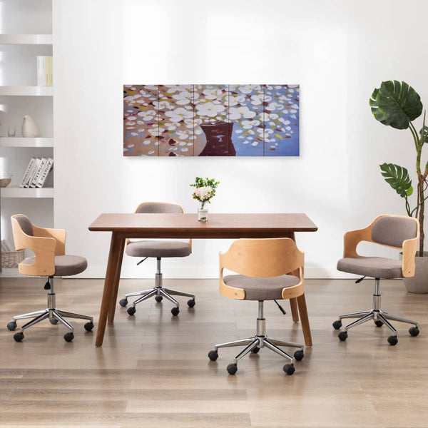 Monivärinen kanvaasitaulusarja kukat ruukussa Gherghica 150x60cm