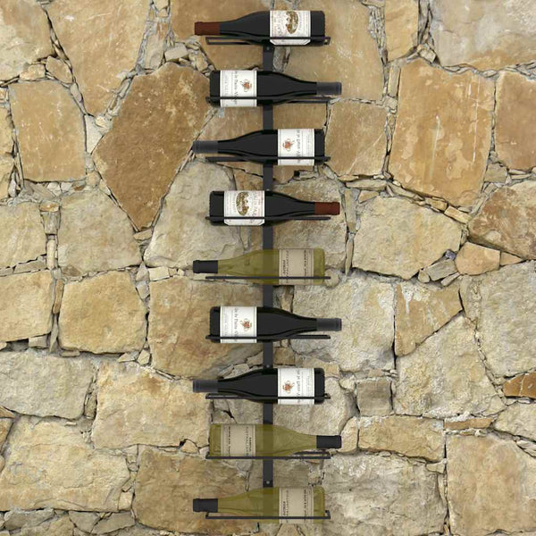 Schwarzer Wand-Weinregal Yamya für 9 Flaschen (Eisen)