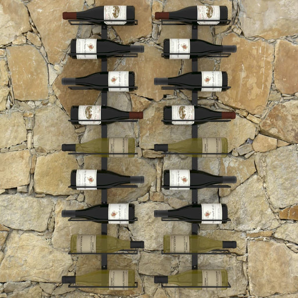 Wandmontiertes Weinregal Yamya (für 18 Flaschen, 2 Stück Eisen)