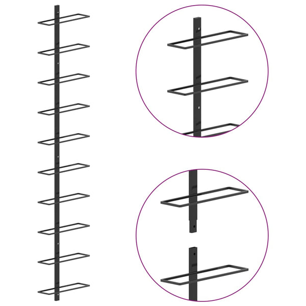 Metall-Wandweinflaschenregal Yamya für 10 Flaschen (2 Stück)
