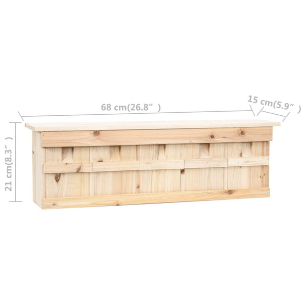 Sechs Sperlingsnisthäuser Vasca 68x15x21cm (5 Kammern)