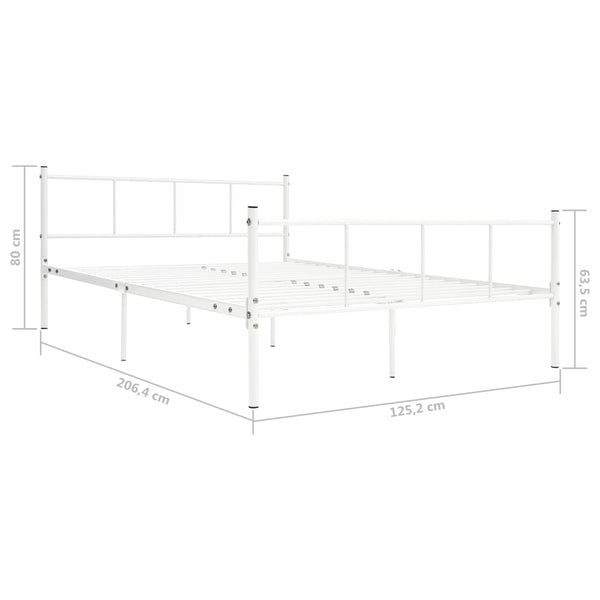 Weißes Bettgestell Samuila 120x200cm (Metall)