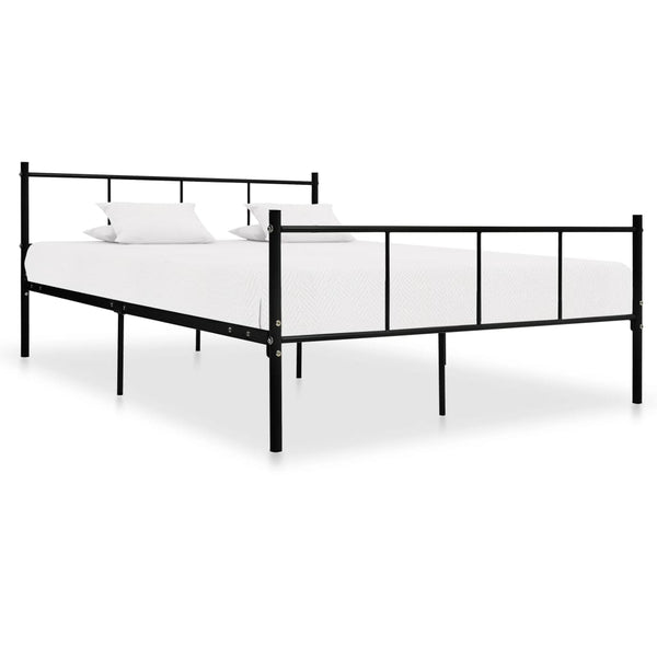 Schwarzes Bettgestell Samuila 140x200cm (Metall)