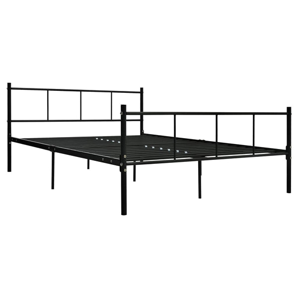 Schwarzes Bettgestell Samuila 140x200cm (Metall)