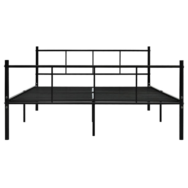 Schwarzes Bettgestell Samuila 140x200cm (Metall)