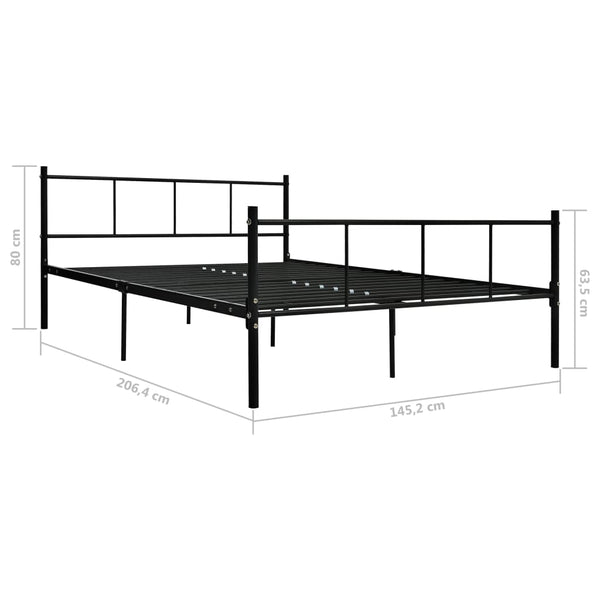 Schwarzes Bettgestell Samuila 140x200cm (Metall)