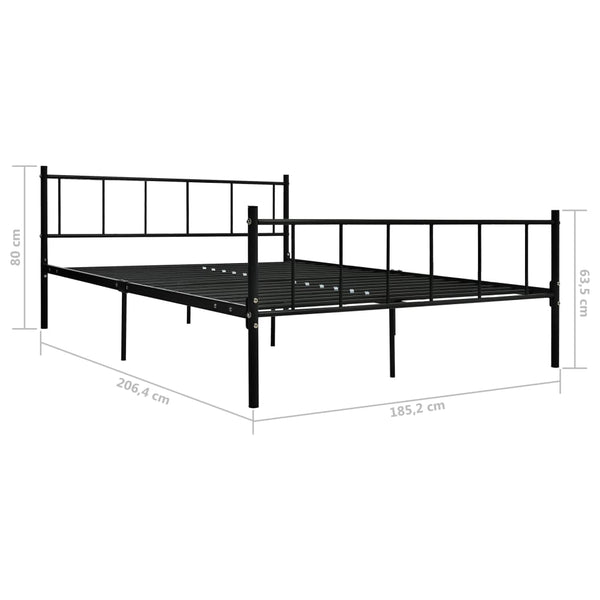 Schwarzes Bettgestell Samuila 180x200cm (Metall)