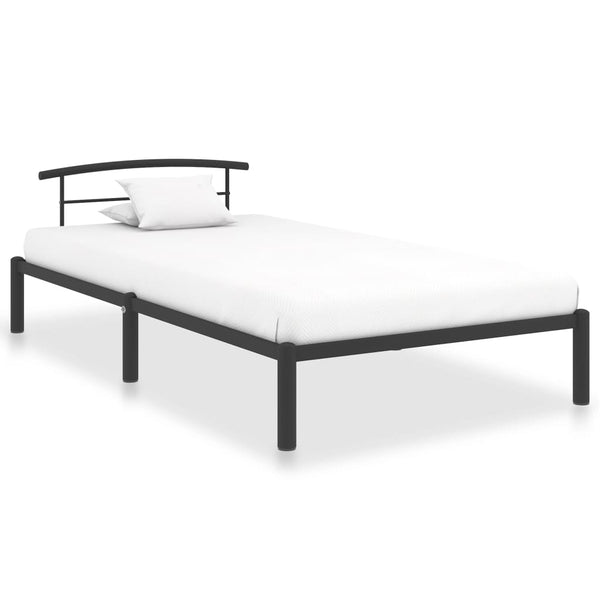 Schwarzer Bettrahmen Riceta 90x200cm (Metall)