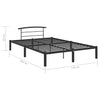 Schwarzes Bettgestell Riceta 160x200cm (Metall)
