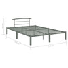 Bettrahmen Rica, grau, 160x200cm (Metall)
