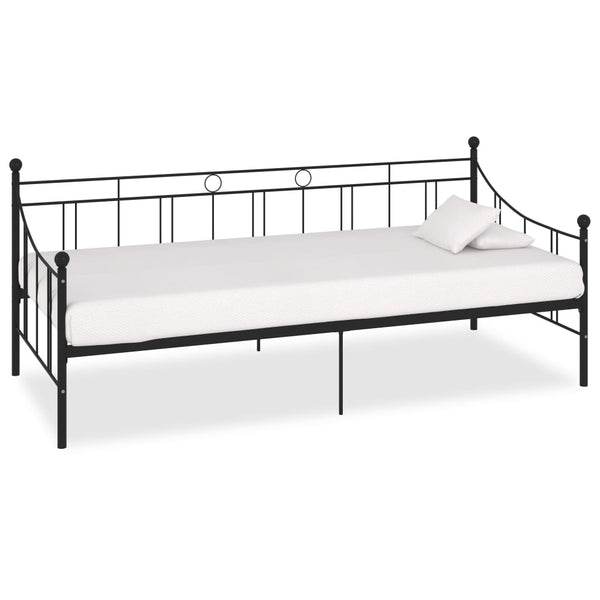 Schwarzes Tagesbettgestell Mlendea 90x200cm (Metall)