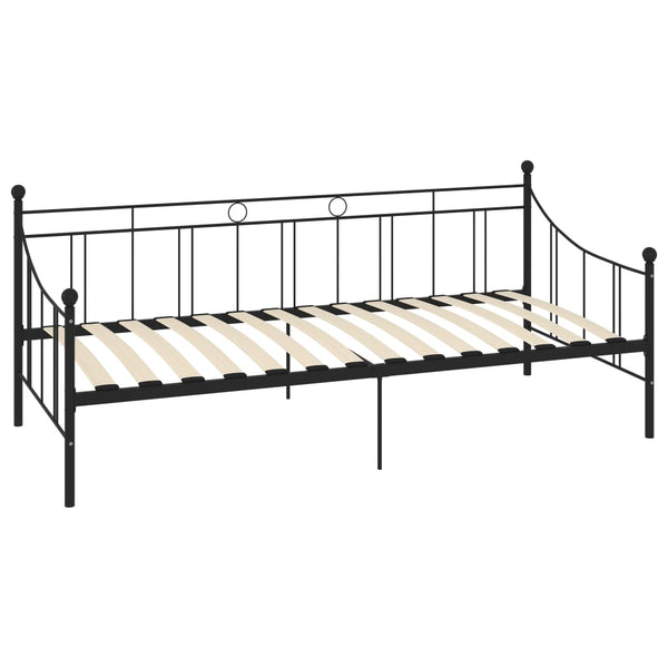 Schwarzes Tagesbettgestell Mlendea 90x200cm (Metall)